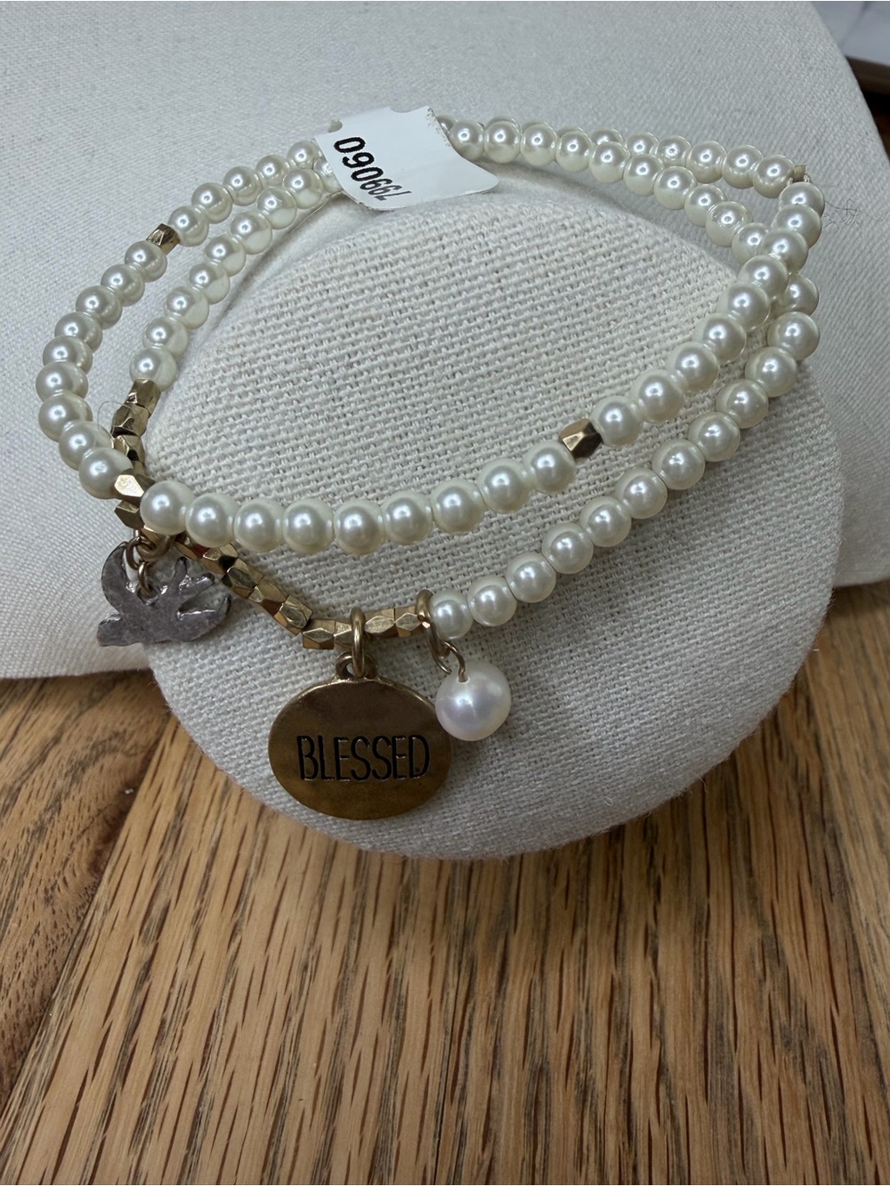 Blessed Pearl Multi-Strand Bracelet - White and Gold